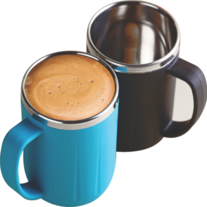 Image of blue and black color cup set