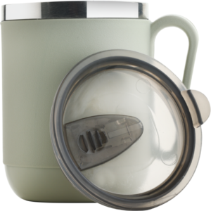 Image of grey color cup with lid cover