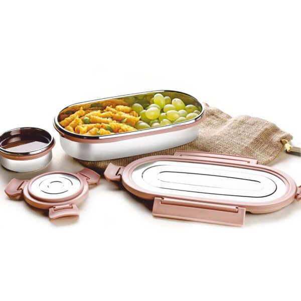 Oval shape stainless steel lunch box image
