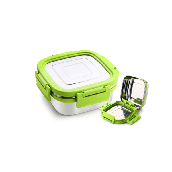 Solo square shape stainless steel lunch box